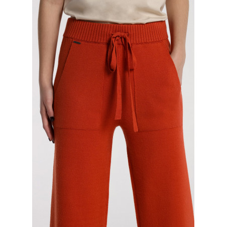 Pantalon Couleur - Taille haute et large crop | Taille en pouces