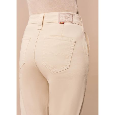 OLIVIA LILOU -Pantalon Chino |Taille Moyenne- Jambe Ample Droite | Taille en pouces