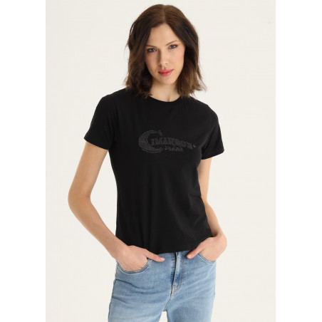 ZAYA-APRIL T-shirt en coton bio manches courtes col ras du cou