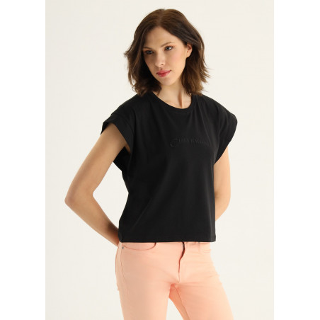 ZAC-RAFFI T-shirt basique en coton biologique manches courtes col ras du cou