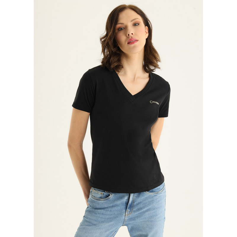KLOE-BASTIEN T-shirt à col V basique en coton bio