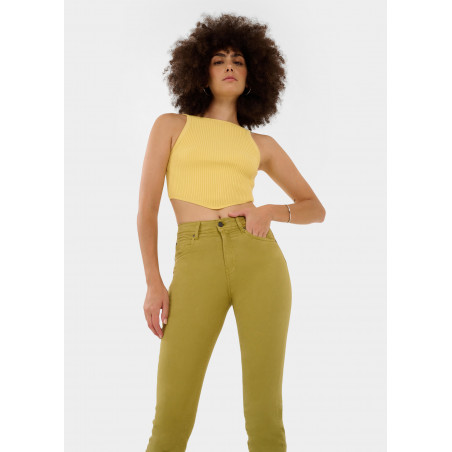 Pantalon NOUFLORE SATEN - Coupe slim-Taille moyenne Taille en pouces