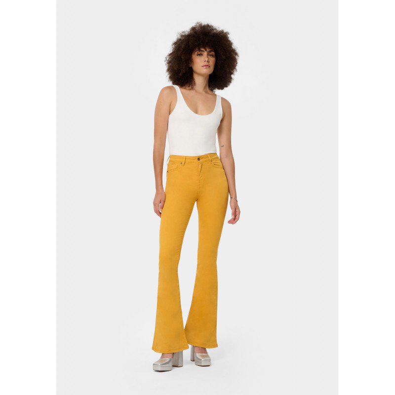 CARLA SATEN - Pantalon |Coupe Évasé - Taille haute | Taille en pouces
