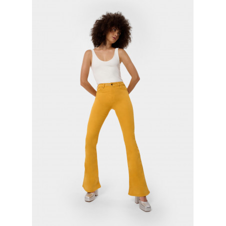 CARLA SATEN - Pantalon |Coupe Évasé - Taille haute | Taille en pouces