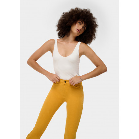 CARLA SATEN - Pantalon |Coupe Évasé - Taille haute | Taille en pouces