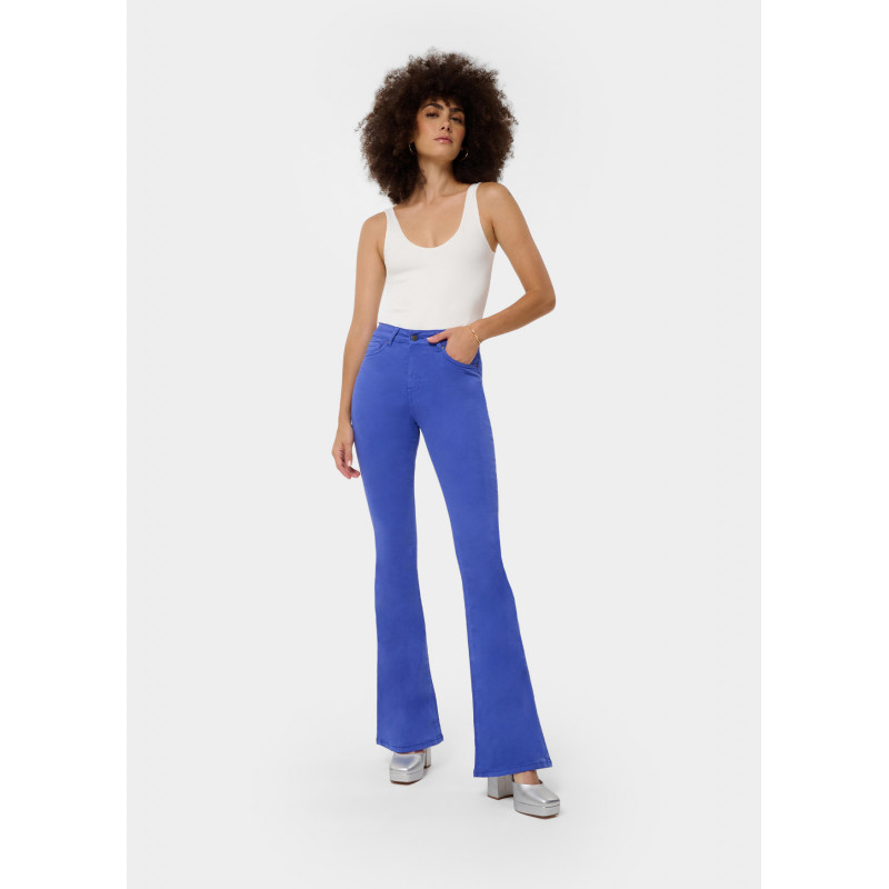 CARLA SATEN - Pantalon |Coupe Évasé - Taille haute | Taille en pouces