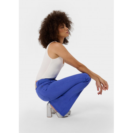 CARLA SATEN - Pantalon |Coupe Évasé - Taille haute | Taille en pouces