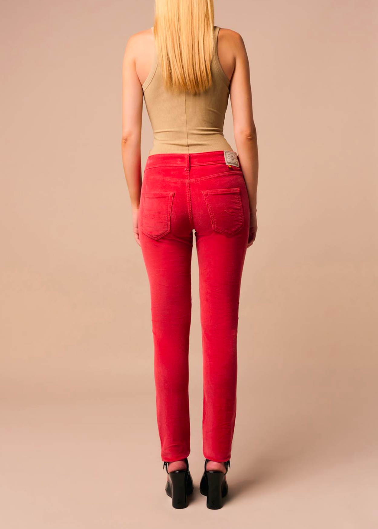 Pantalon en Velours à Jambe Large - marron