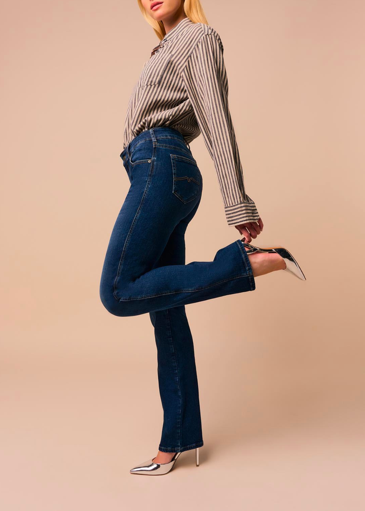 Jean Femme Riders Coupe Botte Taille 15/16 M – Bleu Foncé Moyen – état Très Bon