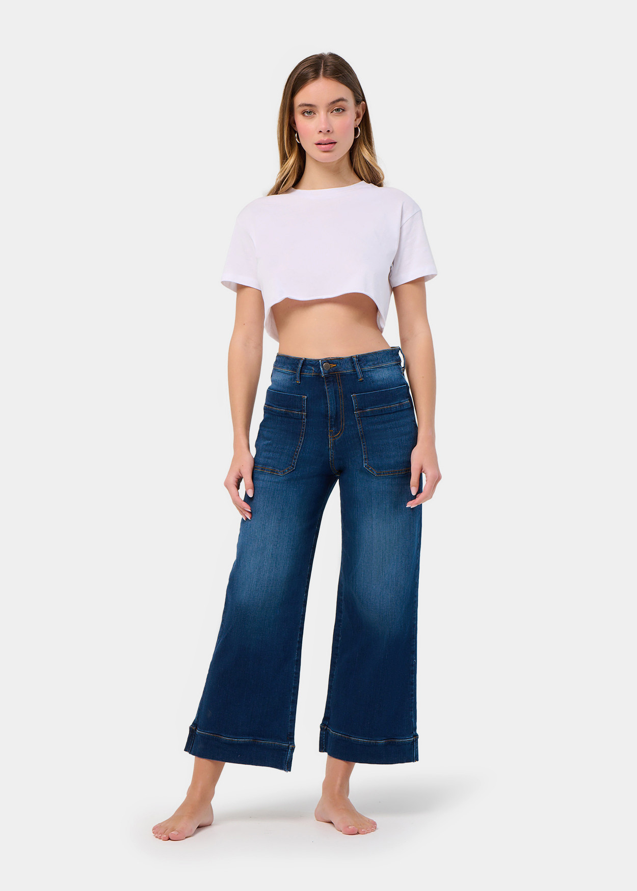 MARTINA-VADE JEANS Coupe moyenne à jambe large | Taille en pouces