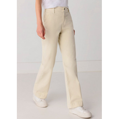 Chino Olivia Nectar | Taille haute - Coupe large droite | Taille en pouces