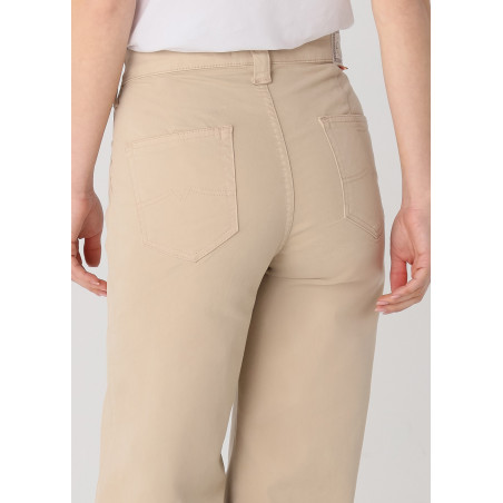 Chino Olivia Nectar | Taille haute - Coupe large droite | Taille en pouces