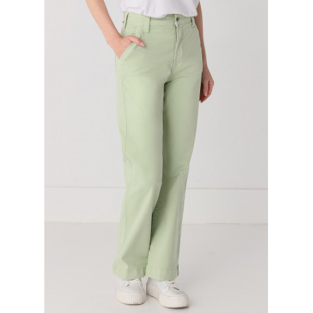 Chino Olivia Nectar | Taille haute - Coupe large droite | Taille en pouces