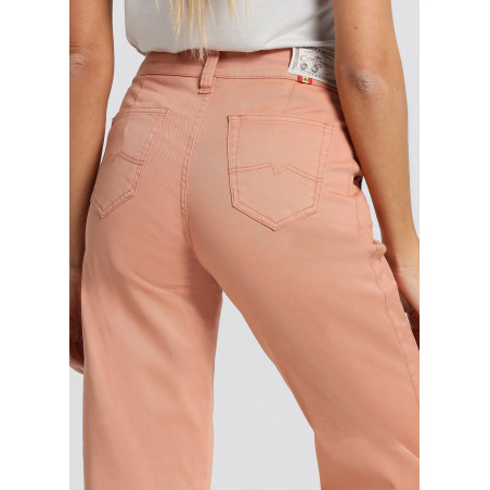 Chino Olivia-Phil | Taille haute - Coupe large droite | Taille en pouces
