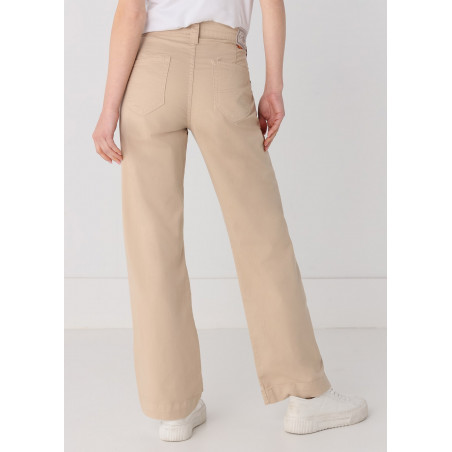 Chino Olivia-Phil |  Taille haute - Coupe large droite | Taille en pouces