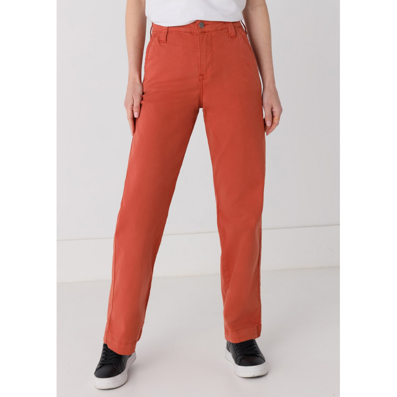 Chino Olivia Nectar | Taille haute - Coupe large droite | Taille en pouces