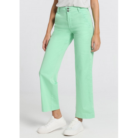 Chino Olivia Nectar | Taille haute - Coupe large droite | Taille en pouces
