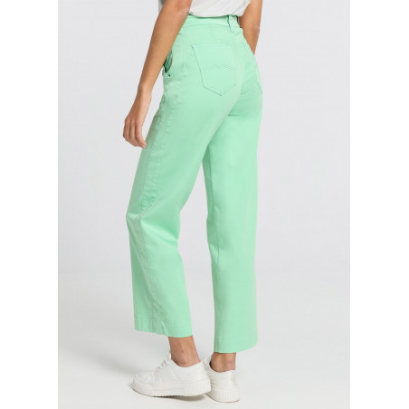 Chino Olivia Nectar | Taille haute - Coupe large droite | Taille en pouces