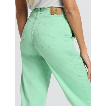 Chino Olivia Nectar | Taille haute - Coupe large droite | Taille en pouces