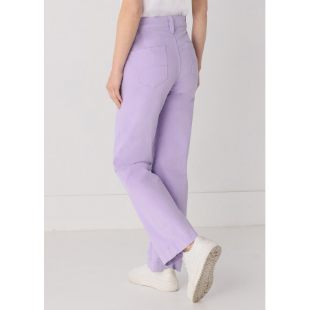 Chino Olivia Nectar | Taille haute - Coupe large droite | Taille en pouces
